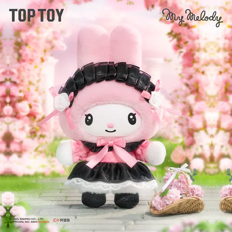 My Melody & Kuromi - Vinyl Plush Keychains 15cm - Angel Garden Series - Blind Box Set (6 Unidades)